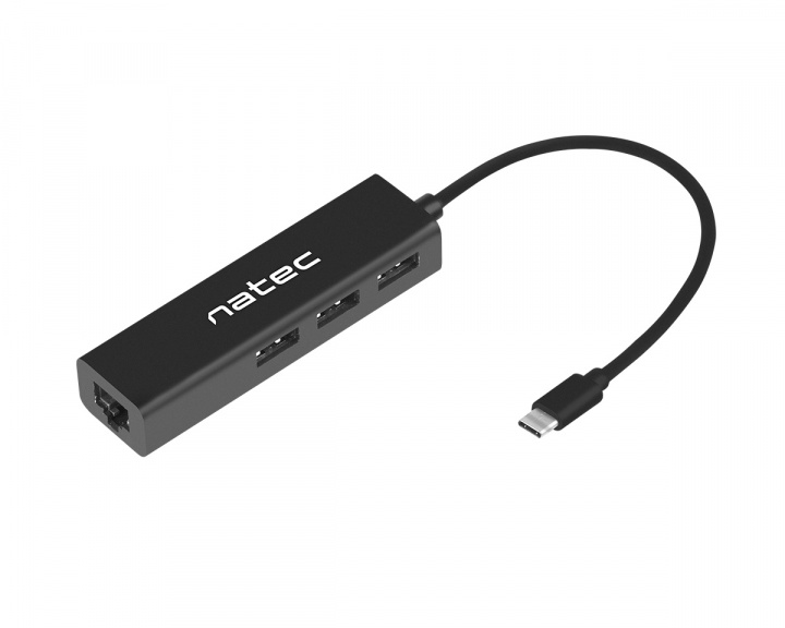 Natec USB-C Butterfly 3-portar USB Hub + RJ45