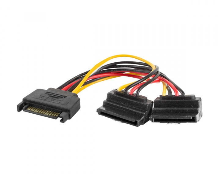 Lanberg 15-pin SATA (male) to 2x SATA (female) Angled 15cm