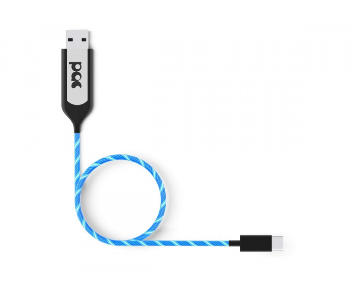 PAC Charging Cable USB-C 1m Blue LED Illuminated Cable