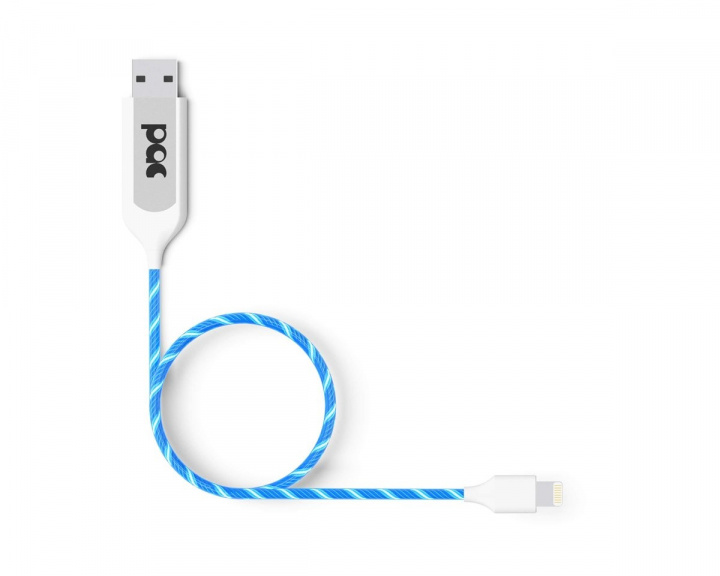 PAC Charging Cable Lightning 1m Blue LED Illuminated Cable