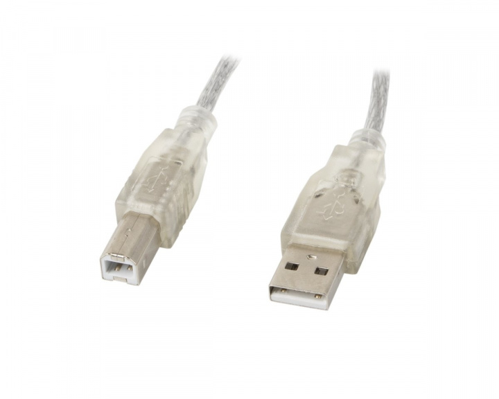 Lanberg USB-A to USB-B 2.0 Cable Transparent (1.8 Meter)