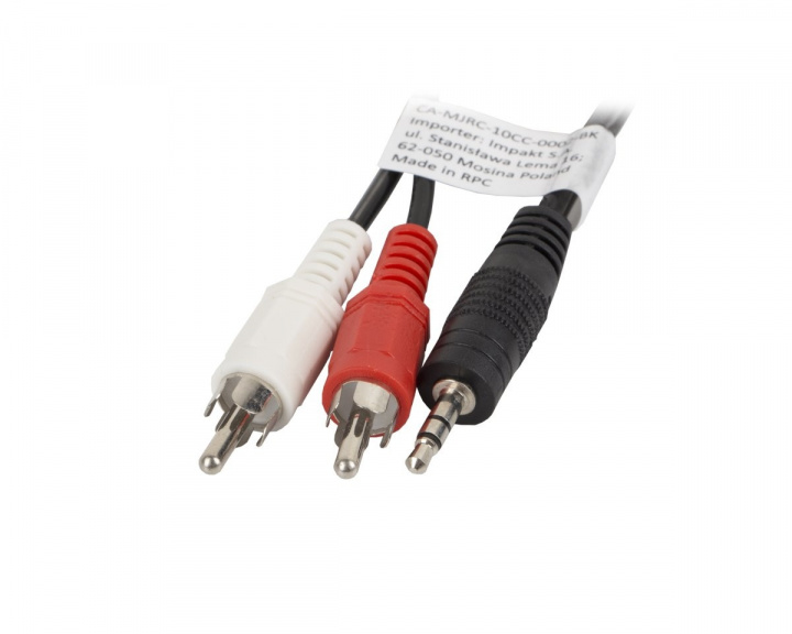 Audio Cable 3.5mm to 2xRCA (0.2 Meter) Black in the group PC Peripherals / Cables & adapters / Audio cables at MaxGaming (16071)