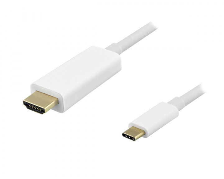 Deltaco USB-C to HDMI Cable, 4K White - 3 Meter