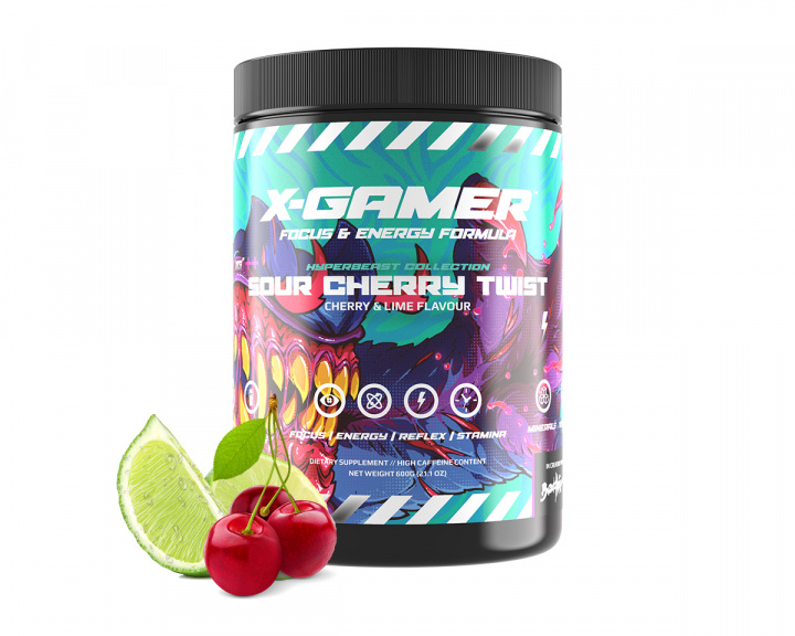 X-Gamer 600g X-Tubz Sour Cherry Twist - 60 Servings