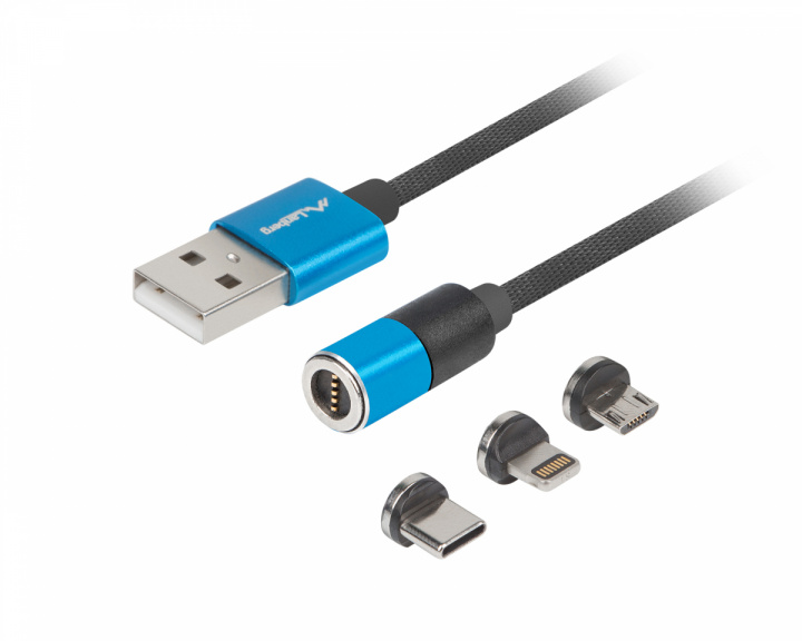 Lanberg 3in1 Premium Magnetic Cable QC 3.0 - Blue