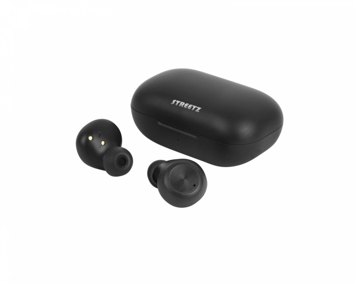 STREETZ Wireless In-Ear Headphones with Charging Case, TWS - Black