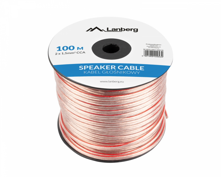 Lanberg Speaker Cable 2x 1.5mm² (100 Meter) Transparent