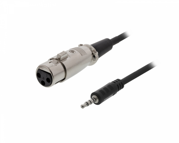 Deltaco XLR Cable to 3.5 mm 1.5 Meter, 3-pin XLR, Cisco pinout - Black
