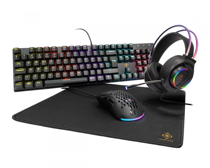 Deltaco Gaming 4-in-1 RGB Gaming Kit with Mechanical Keyboard - GAM-132