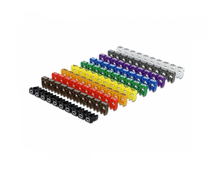 Delock Cable Marker Clips 0-9 - 100pcs Multicolor