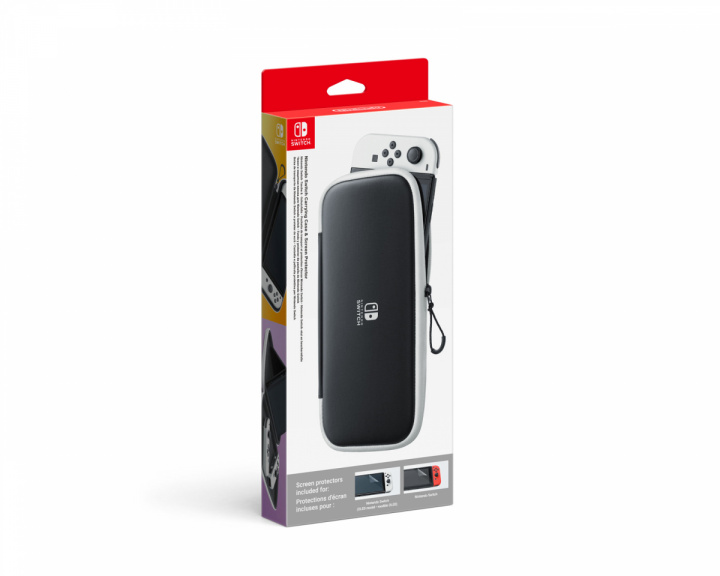 Nintendo Switch Carrying Case & Screen Protector - Black/White