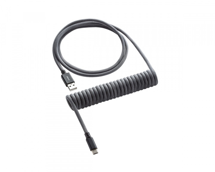 CableMod Classic Coiled Cable USB A to USB Type C, Carbon Grey - 150cm