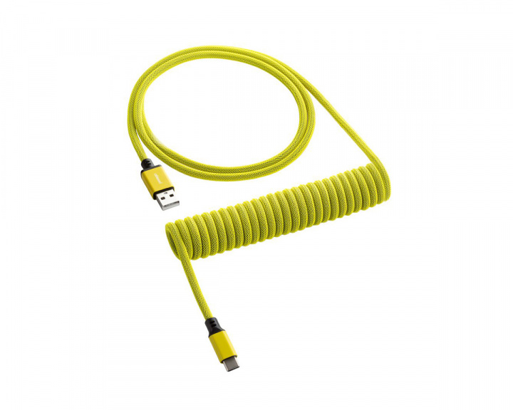 CableMod Classic Coiled Cable USB A to USB Type C, Dominator Yellow - 150cm