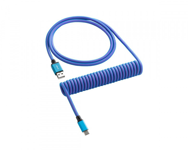 CableMod Classic Coiled Cable USB A to USB Type C, Galaxy Blue 150cm