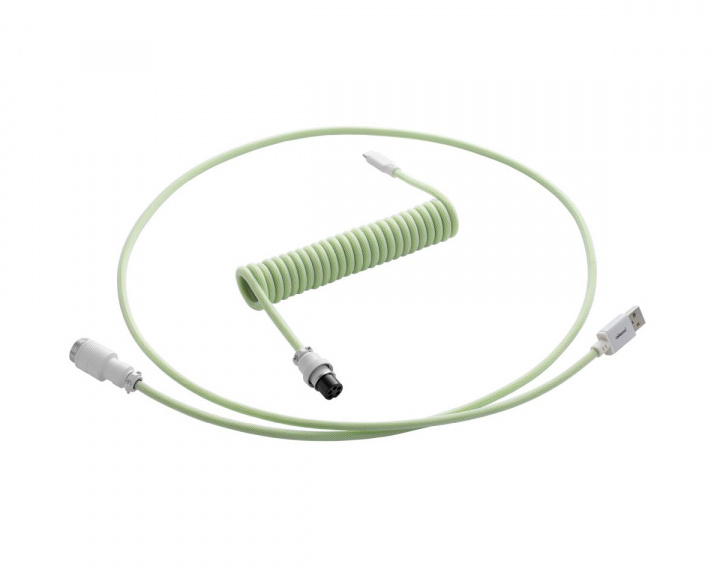 CableMod Pro Coiled Cable USB A to USB Type C, Lime Sorbet - 150cm