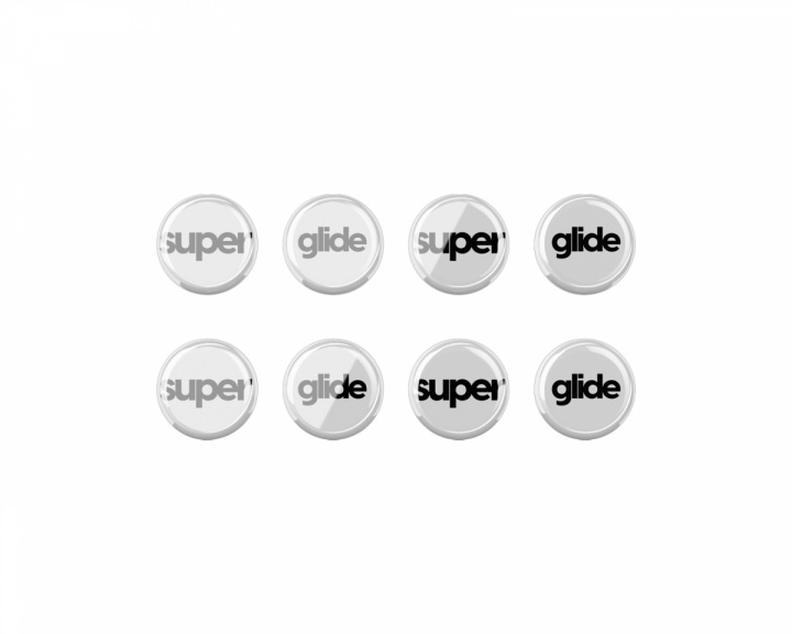 Superglide Glass Skates Universal 6mm x 8pcs - White
