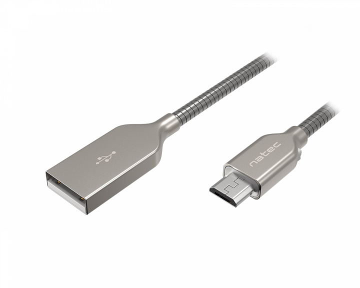 Natec PRATI Charging Cable Micro USB to USB-A 2.0 - Silver 1m