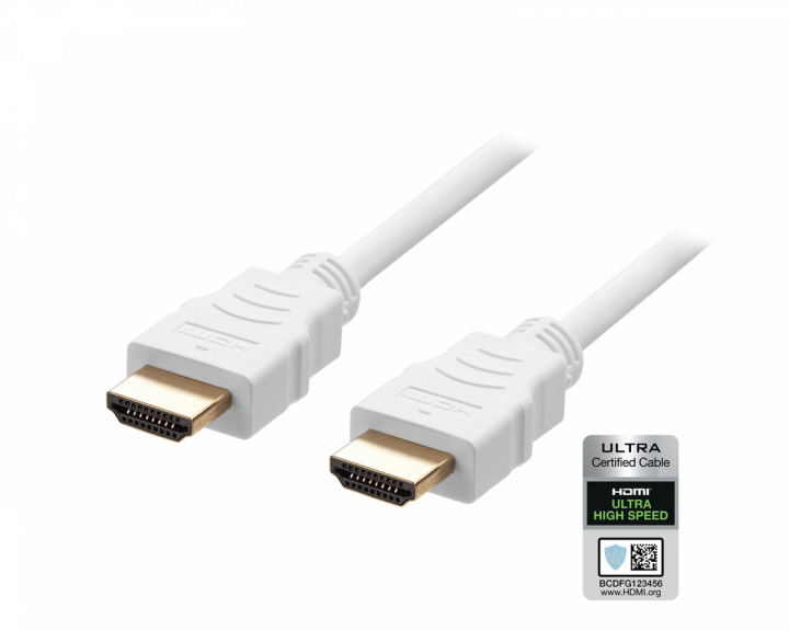 Deltaco Ultra High Speed HDMI-kabel 2.1 - White - 2m