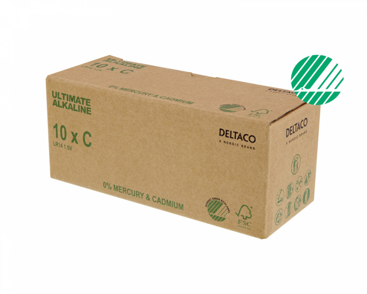 Deltaco Ultimate Alkaline C-battery, 10-pack (Bulk)