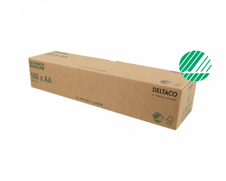 Deltaco Ultimate Alkaline AA-battery, 100-pack (Bulk)