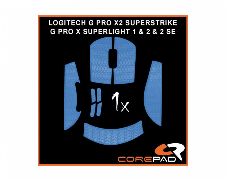 Corepad Soft Grips for Logitech G PRO X SUPERLIGHT 1 / 2 / 2 SE & X2 SUPERSTRIKE - Blue