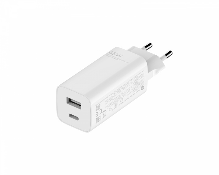 Xiaomi Wall Charger GaN Fast Charger, 65 W, USB-A + USB-C - White