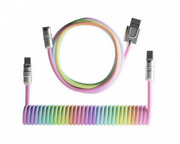 MaxMount Colorful Gradient Coiled Cable USB-C - Rainbow