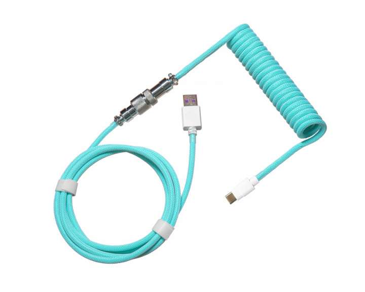 Cooler Master Coiled Cable USB-C to USB-A 1.5m - Aviator - Pastel Cyan