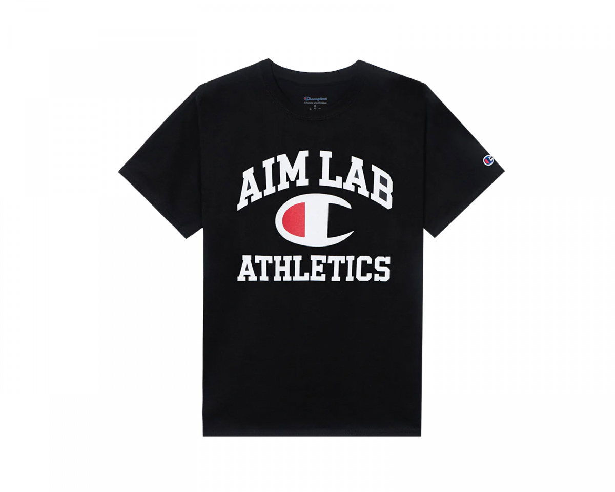 Aim Lab x Champion Black T Shirt Small MaxGaming