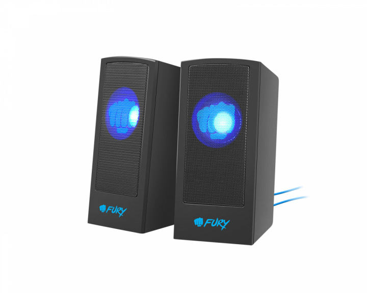 Fury Skyray 5W USB Speakers Blue-LED - Black