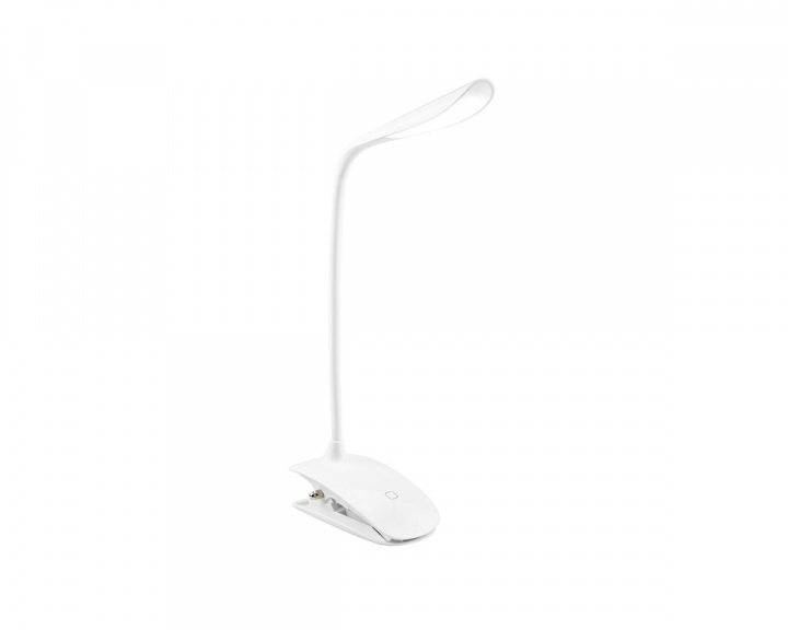 Colorway LED Table Lamp Flexible & Clip with built-in battery - White