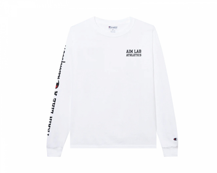 Aim Lab x Champion - White Long-Sleeve Tee - Small