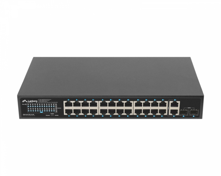 Lanberg Network Switch 24-ports, 1GB POE+/2X GB 2X SFP RACK 19” Gigabit Ethernet 360W