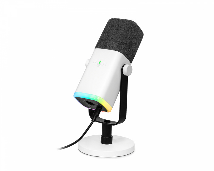 Fifine AMPLIGAME AM8 RGB USB/XLR Microphone - Dynamic Mic - White