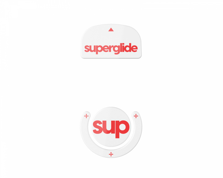 Superglide Version 2 Glass Skates for Logitech G Pro X Superlight - White/Red