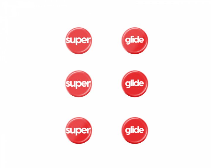 Superglide Version 2 Glas Skates Dots - Universal - 9mm x 6 - Red
