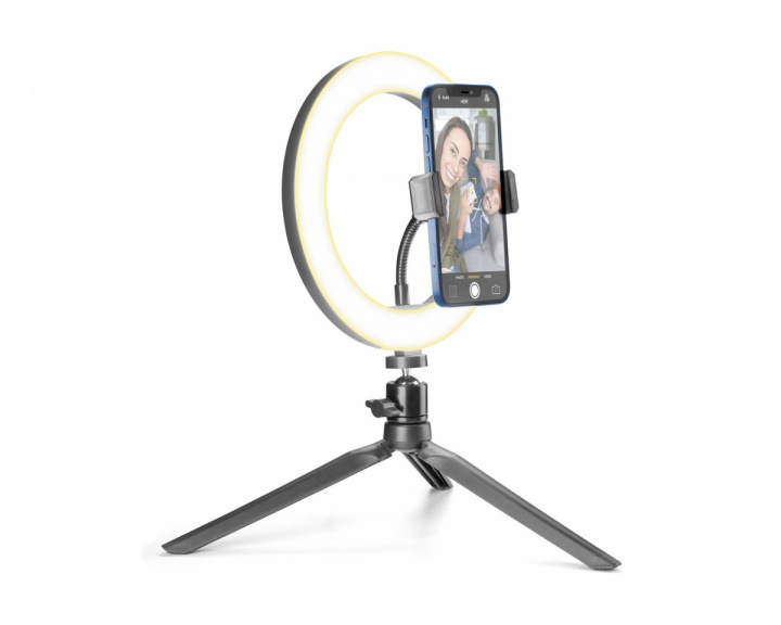 Cellularline Selfie Ring Tripod 8″ - Ring Light