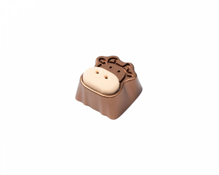 Keychron Cute Cow Silicone Aluminum Alloy Artisan Keycap - Brown