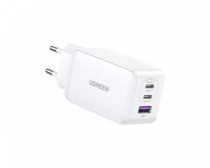 UGREEN Nexode 65W 3-Port PD GaN Fast Wall Charger - White