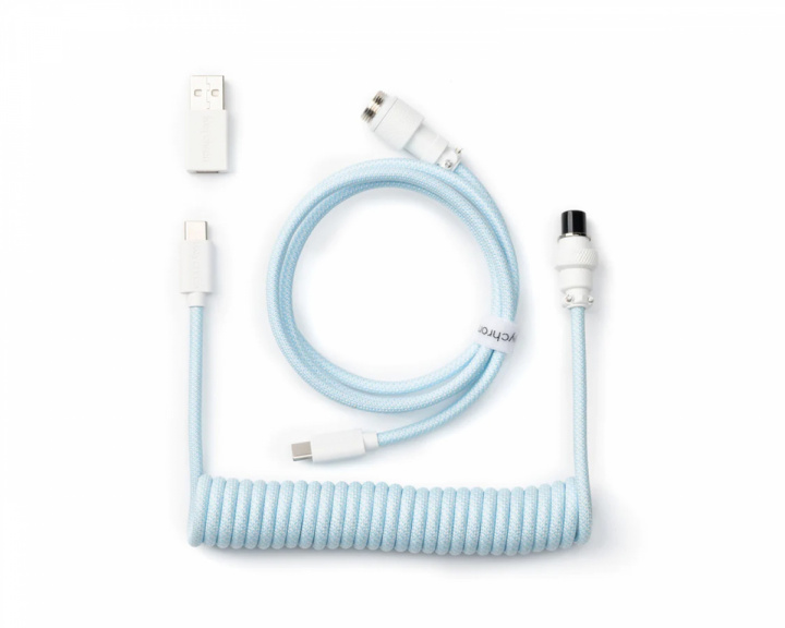 Keychron Custom Coiled Aviator Cable USB-C - Light Blue