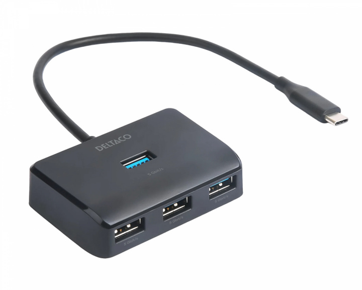 Deltaco USB-C Docking Station with 4 Ports - Black