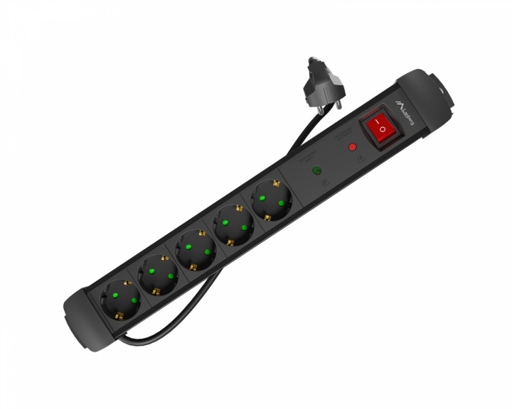 Lanberg Power Strip with Surge Protector 5-Sockets - 1,5m - Black