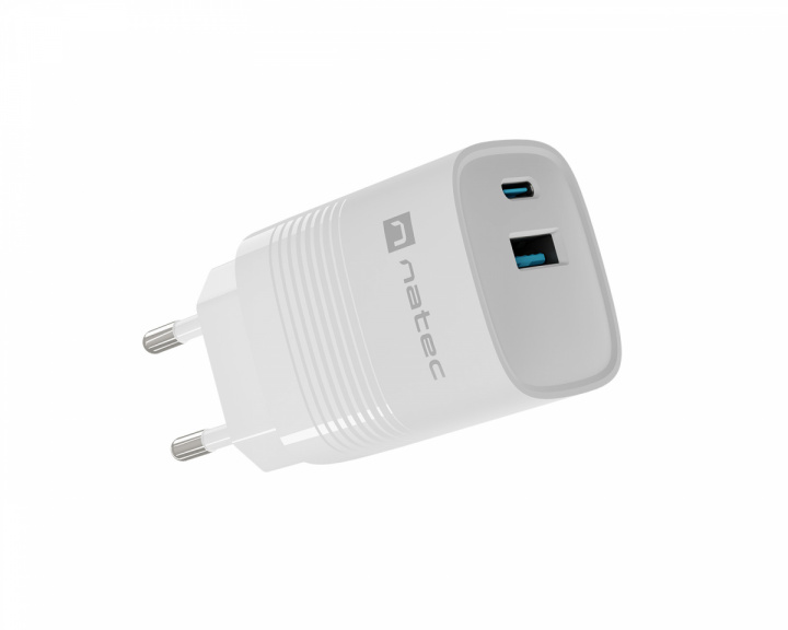 Natec Ribera GaN USB Wall Charger USB-A & USB-C - 30W - White