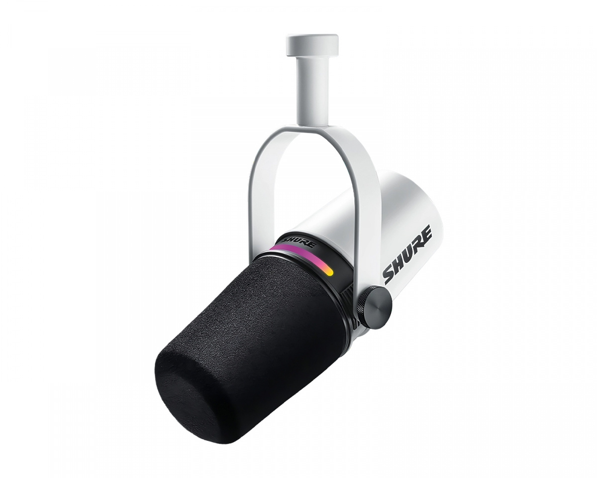 Shure MV7+ USB-C/XLR Podcast Microphone - White - MaxGaming.com