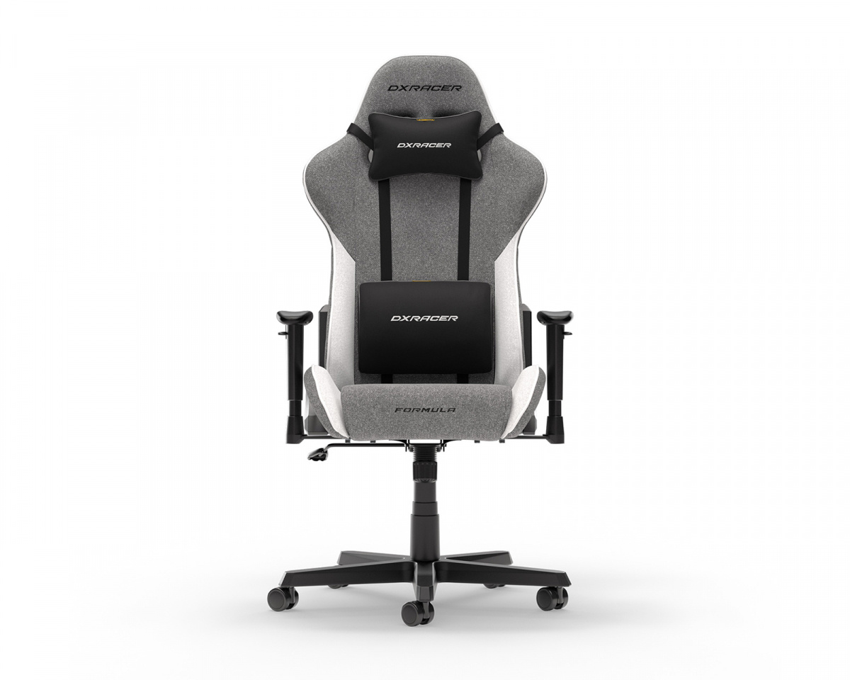 DXRacer FORMULA L Grey & White Fabric - MaxGaming.com