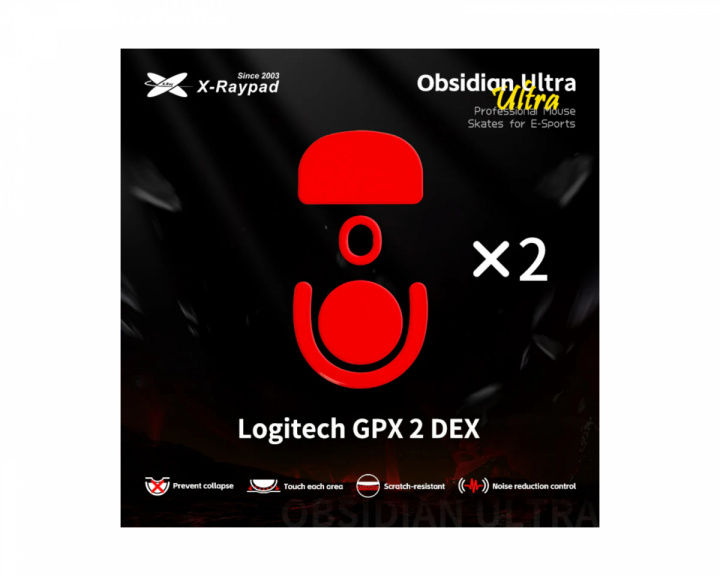 X-raypad Obsidian Ultra Skates for Logitech G Pro X 2 DEX