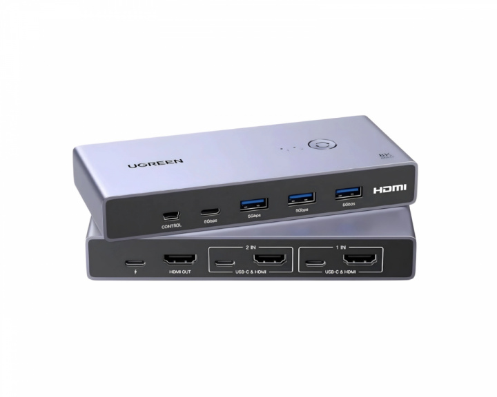  8K HDMI KVM Switch 4 USB 3.0 Ports 2 HDMI Cables, 2 USB Cables and Controller