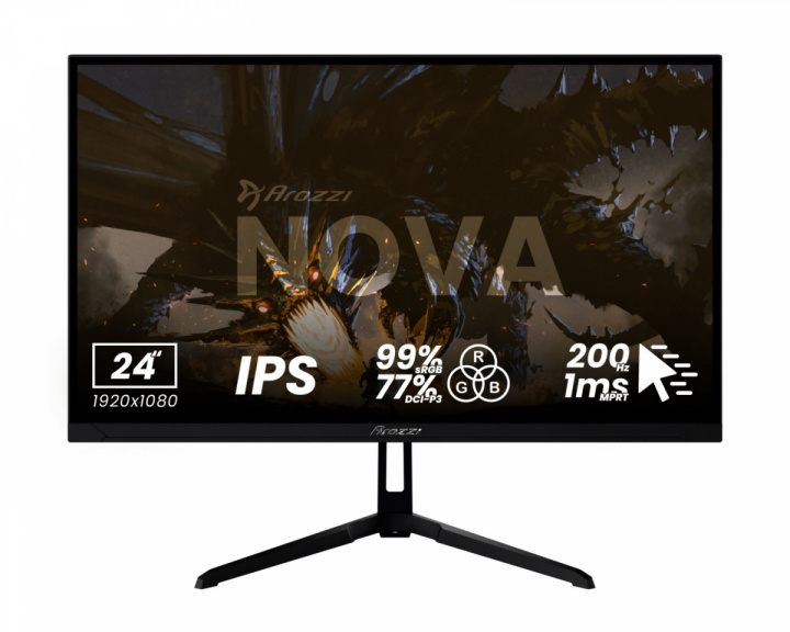 Arozzi Nova 24“ IPS 1920x1080 200Hz Gaming Monitor - Black