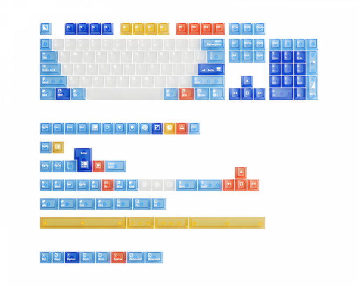Keymoji Mondrian Clear Keycap set