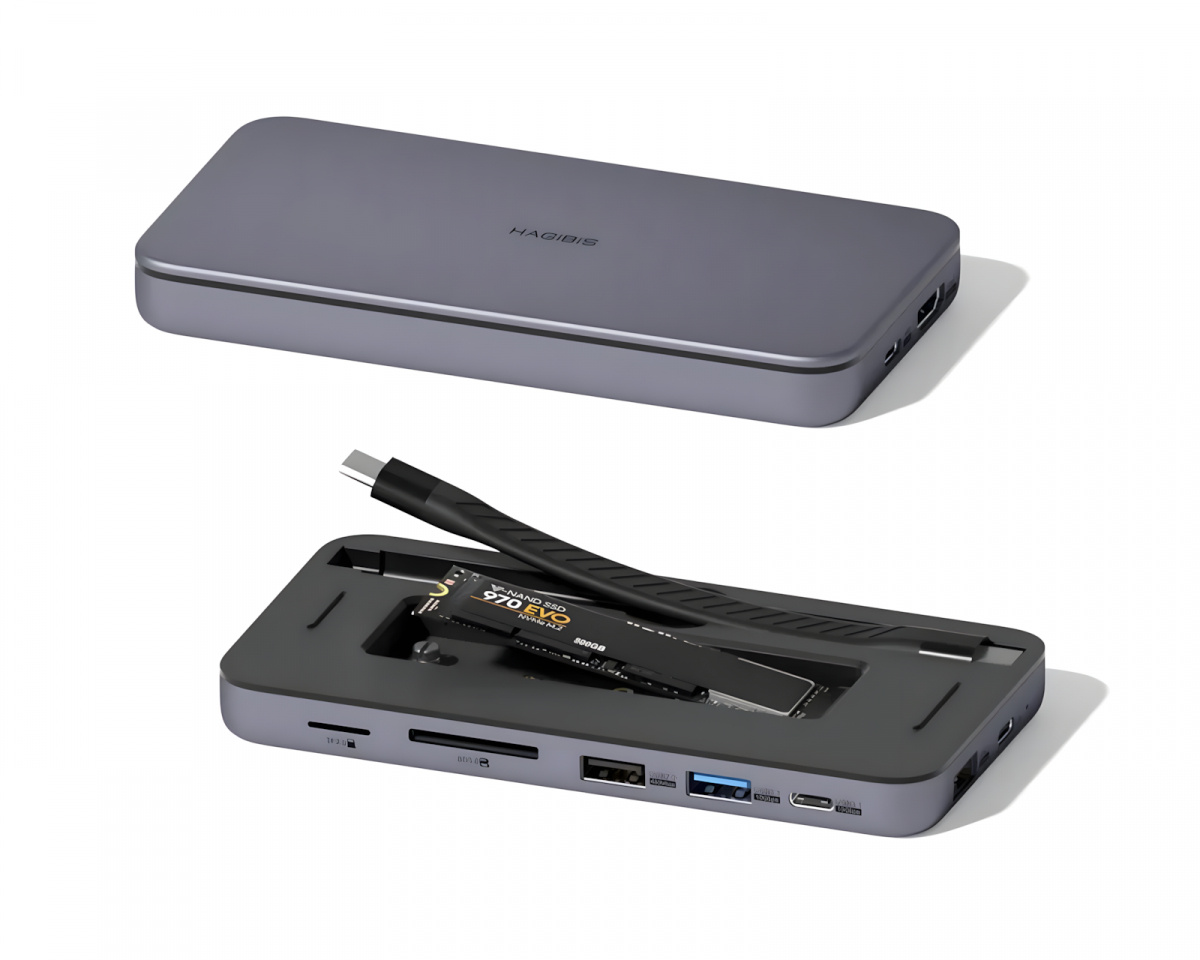 Hagibis USB C Hub with Hard Drive Enclosure MC15 - MaxGaming.com